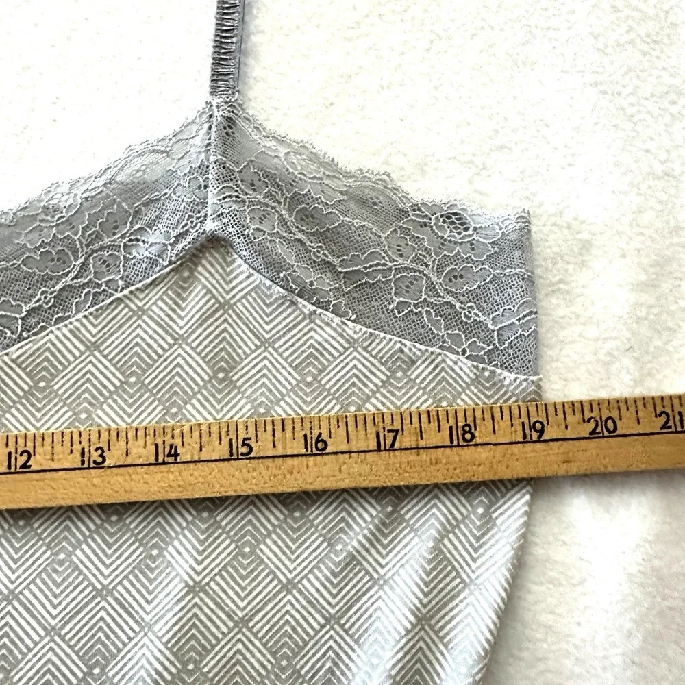 Eberjey Fossil Rock M Medium Romper Teddy Modal Gray Lace Blouson