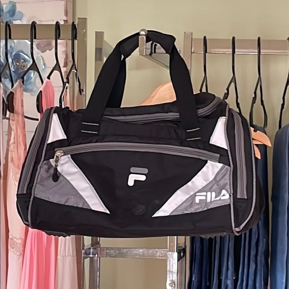 Fila Black and Gray Duffel Bag