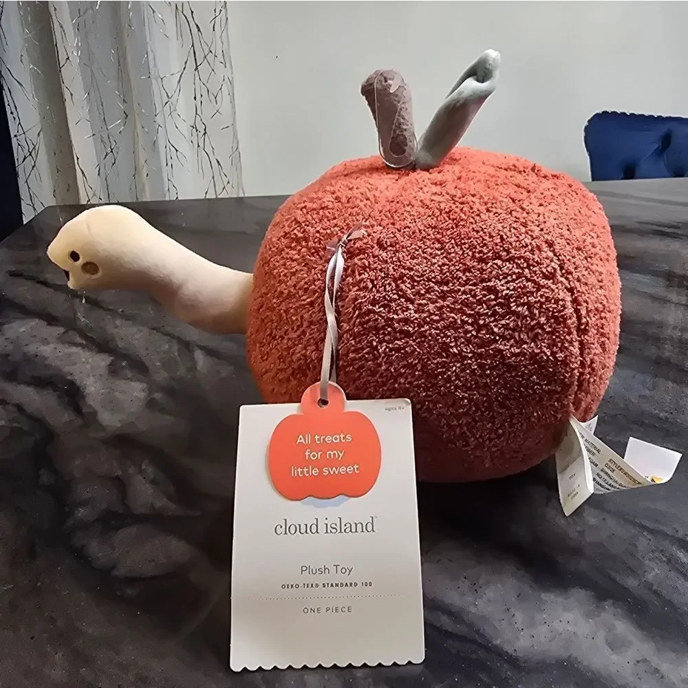 Nwt Soft Baby Apple with Worm Toy, Cloud Island