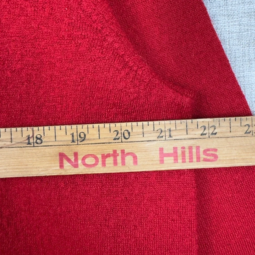 Polo Ralph Lauren V-Neck Sweater Men's XL‎ Washable Merino Wool Red Pony