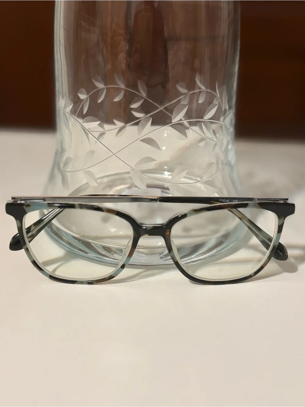 Draper James DJ5017 Blue Tortoise Eyeglass Frames Excellent Condition