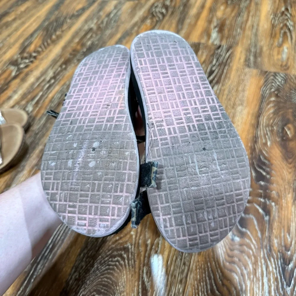 Girls Size 4 Rose Gold Beaded Sandals & Black Leopard-Print Shoes Big Kids