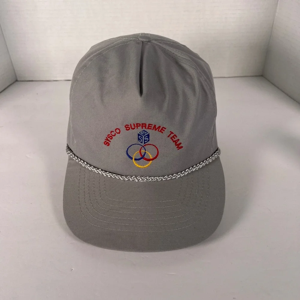 SISCO SUPREME TEAM Gray Baseball Cap‎ Otto Cap Embroidered Logo Chain Accent
