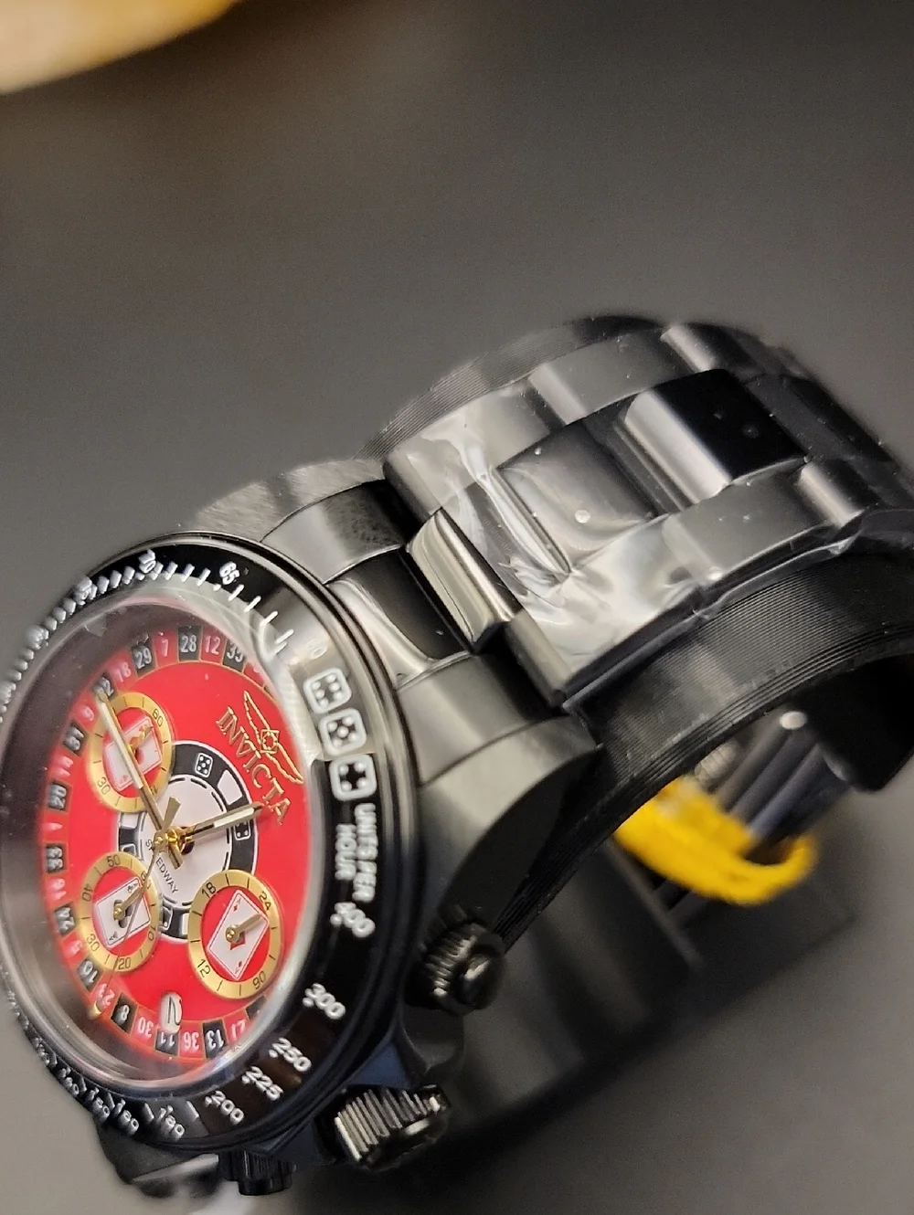 NWT 50497 Invicta Speedway Monte Carlo Dial Mens Watch Steel 39.5mm Black Case