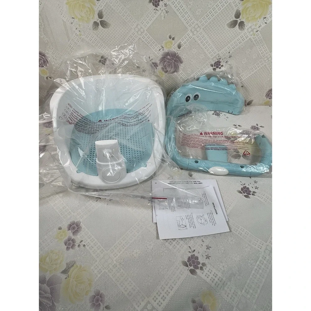 New Baby Bath Seat for Babies 5 Months & Up - Non-Slip Bath Seat for Sitting Blu