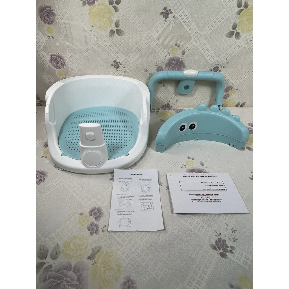 New Baby Bath Seat for Babies 5 Months & Up - Non-Slip Bath Seat for Sitting Blu