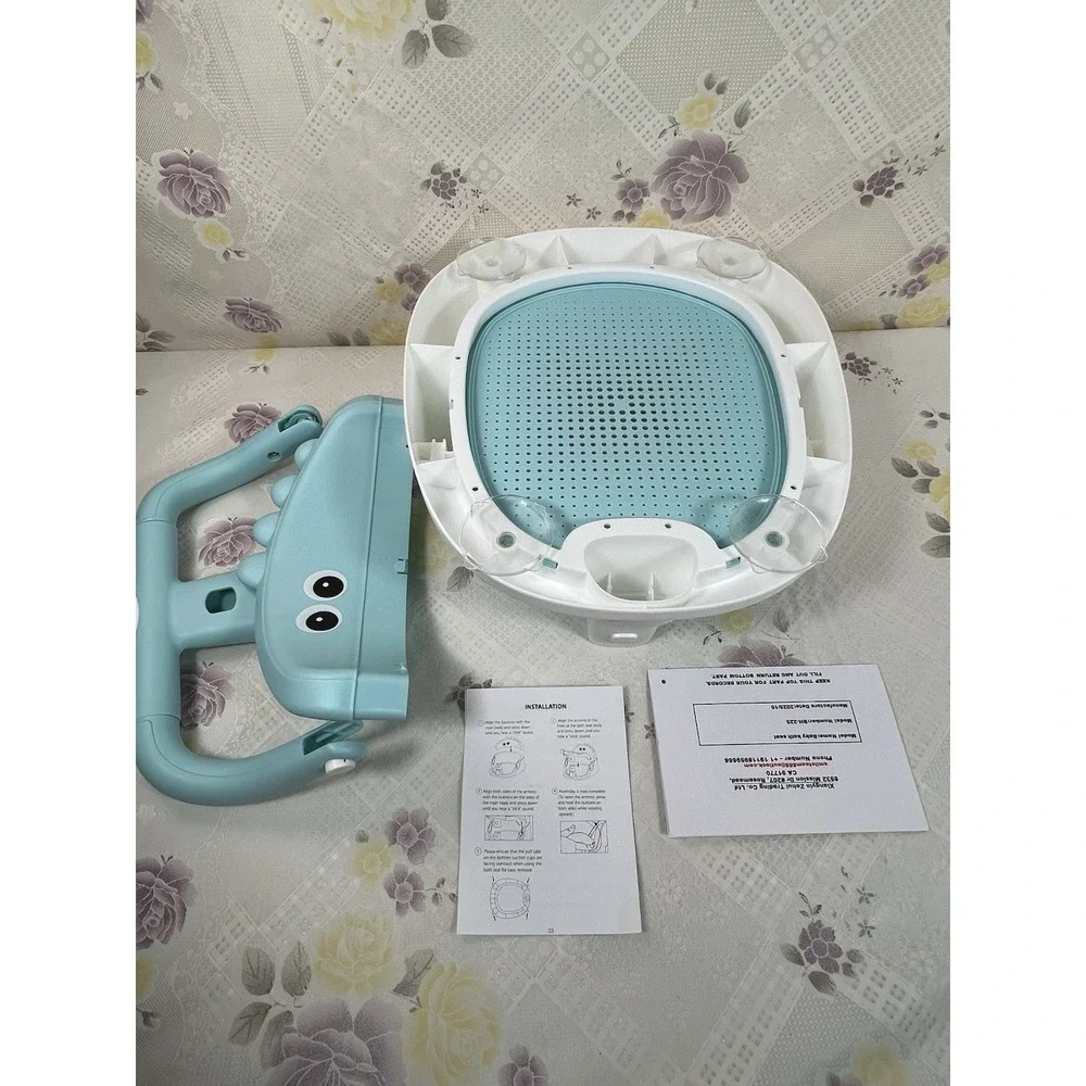 New Baby Bath Seat for Babies 5 Months & Up - Non-Slip Bath Seat for Sitting Blu