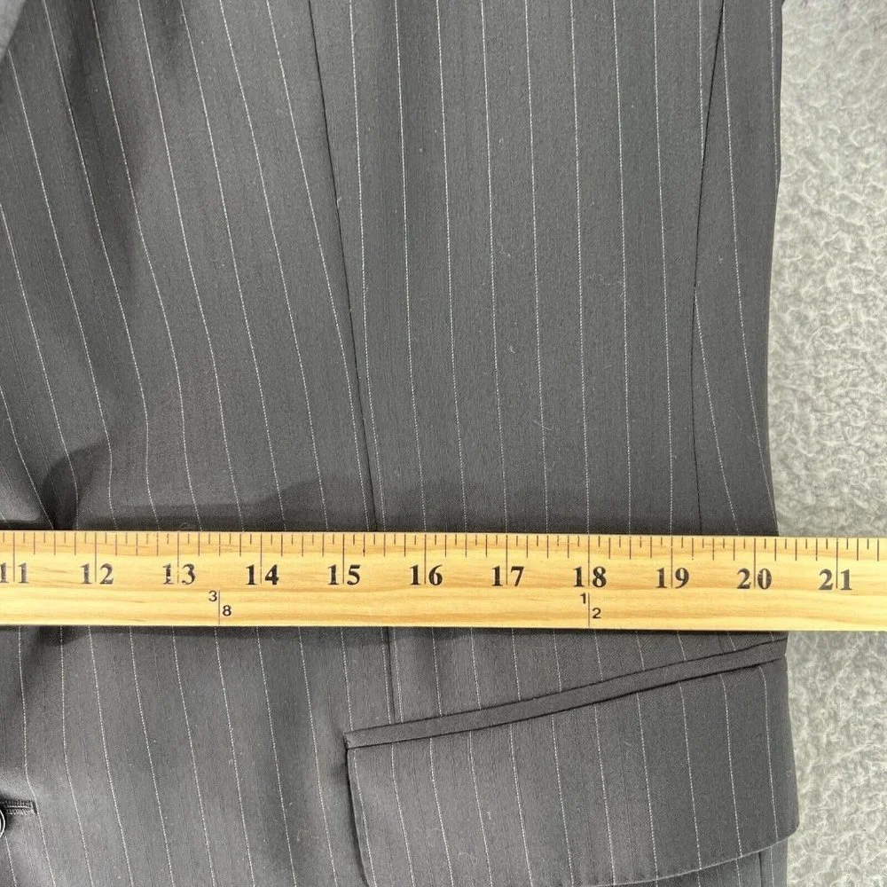 Ermemegildo Zegna Heritage Wool Mens Black Stripe Jacket Sport Coat‎ 42R READ
