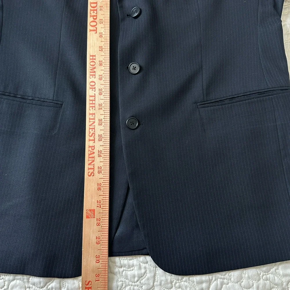 Jack Victor Blazer Suit Sport Coat Men's 42S‎ Black Pin Stripe Lane CT 100% Wool