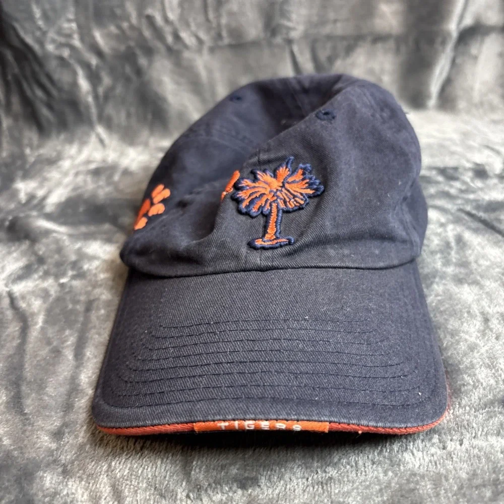Vintage Tigers Hap Colosseum Cap Embroidered Blue Orange Paw Palm Tree Strapback