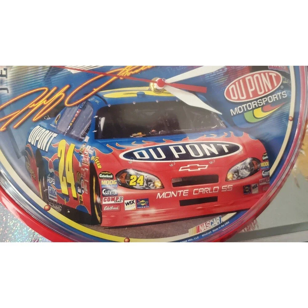 2006 Jeff Gordon Wall Clock Hendrick MS Round Analog Vintage DuPont Monte Carlo
