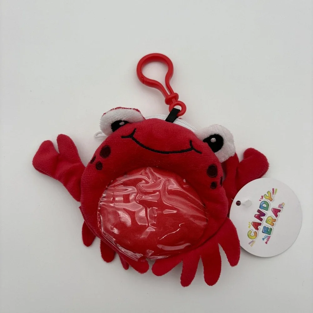 Candy‎ Era Crab Clutch Girls Mini Red Lollipop Purse Zip Coin Pouch Cute 3+
