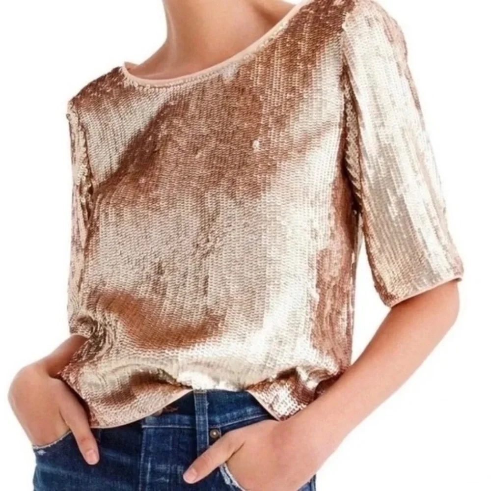 J. Crew Bianca Sequin Tie-Back Top‎