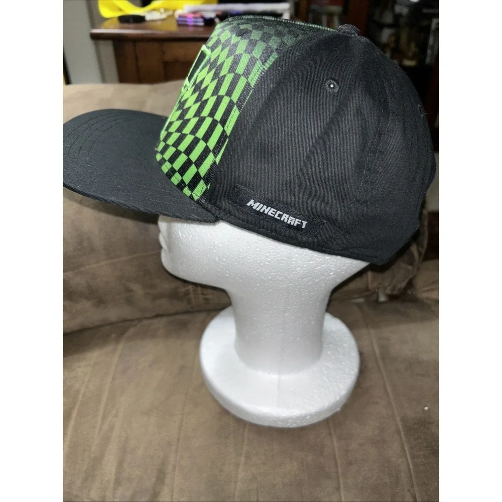 Minecraft Creeper Black Green Cap Hat Snap‎ Adj Closure Unisex Youth Hat