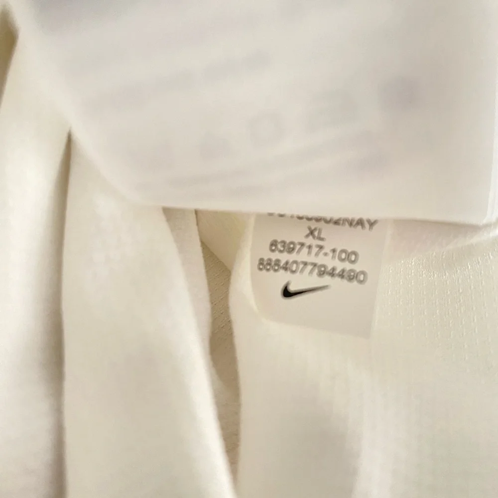 Nike Golf Polo Shirt White neon yellow pipes Dri-FIT men's XL
