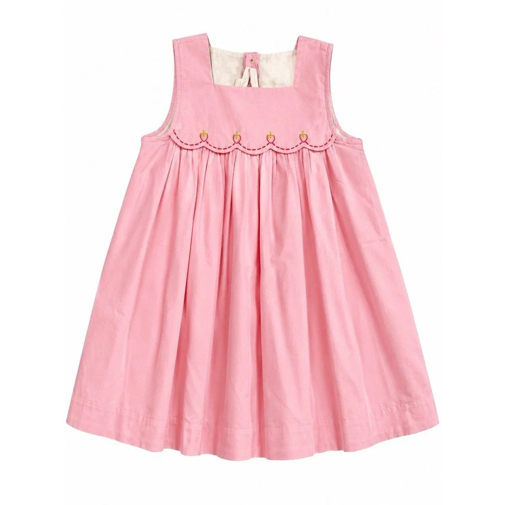 The Proper Peony Strawberry Fields Dress 6 Pink Embroidered Preppy Cottagecore