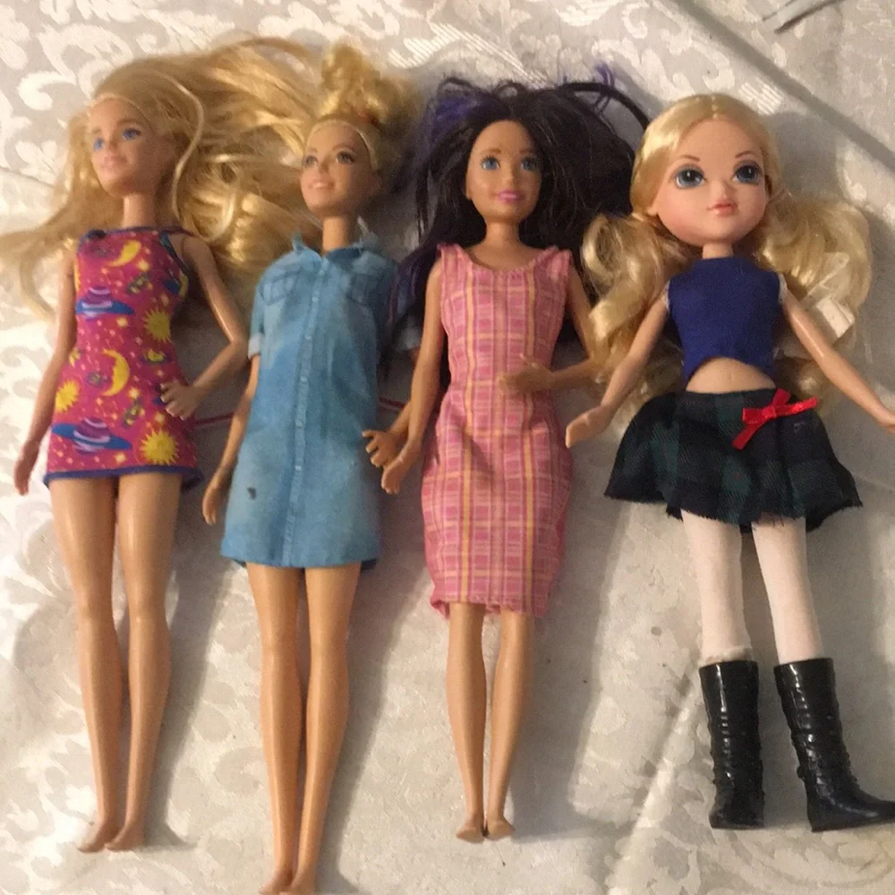 Kids Fashion Dolls Set - Blonde, Blue, Pink, Multicolor