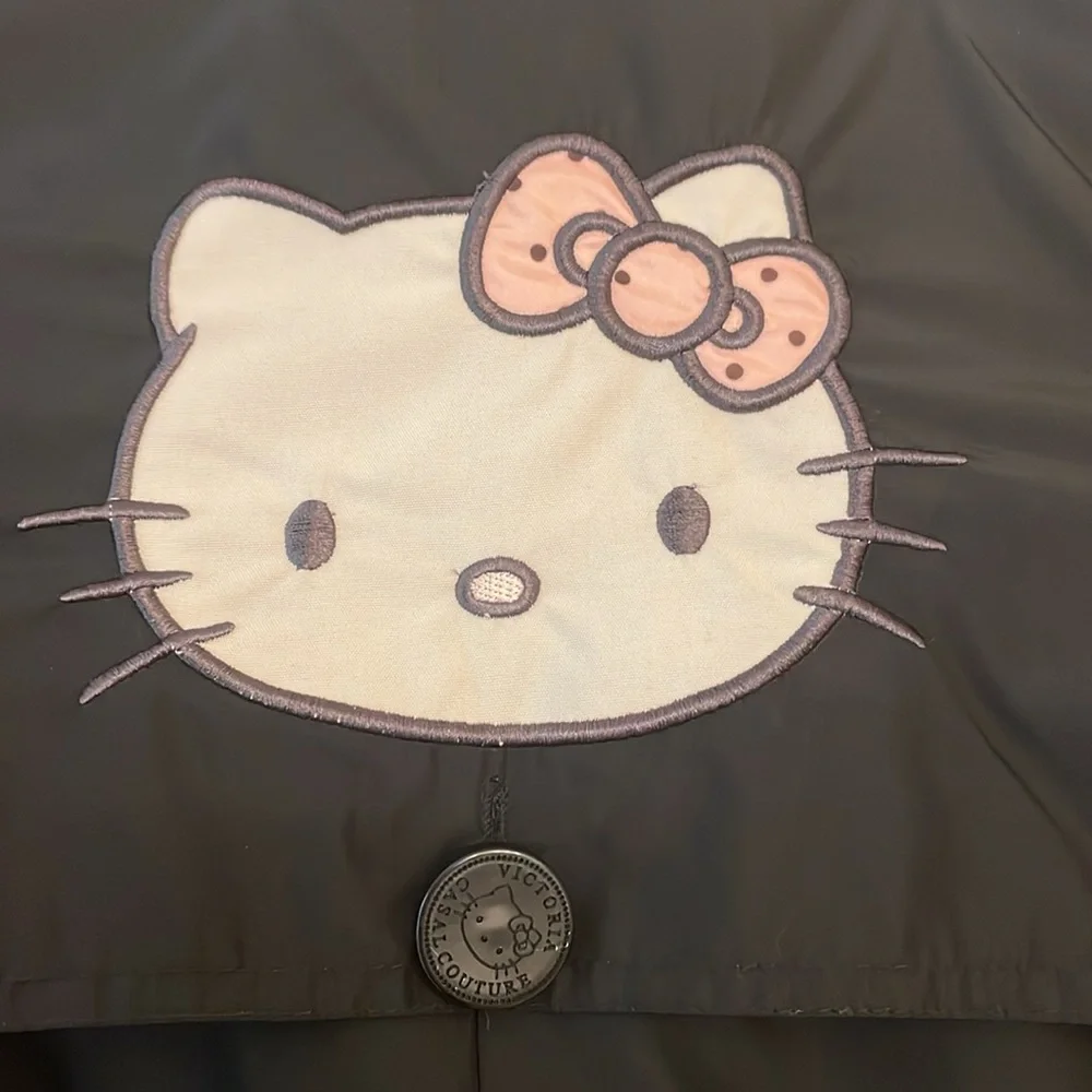 Hello Kitty by Victoria Casal Couture black trench coat size 4