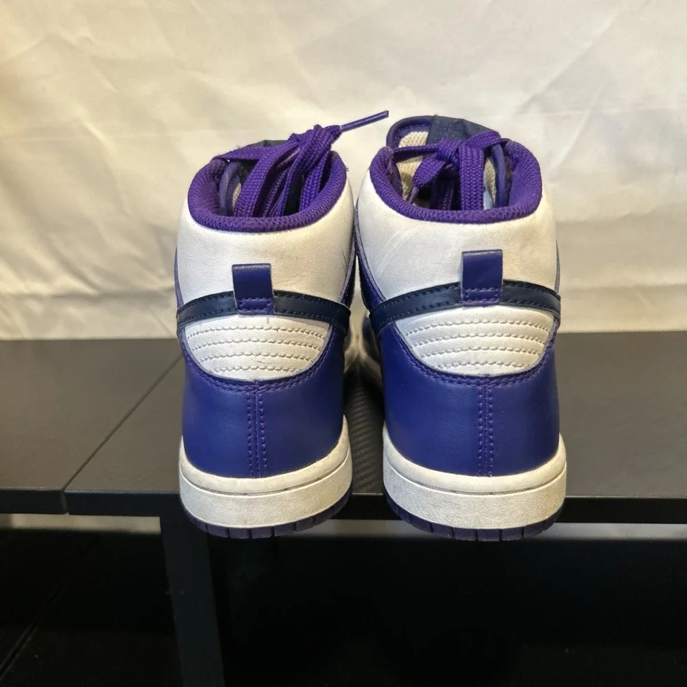 Nike Dunk High DH9753-100 Purple White Unisex Kids Sneakers US 1Y Leather‎