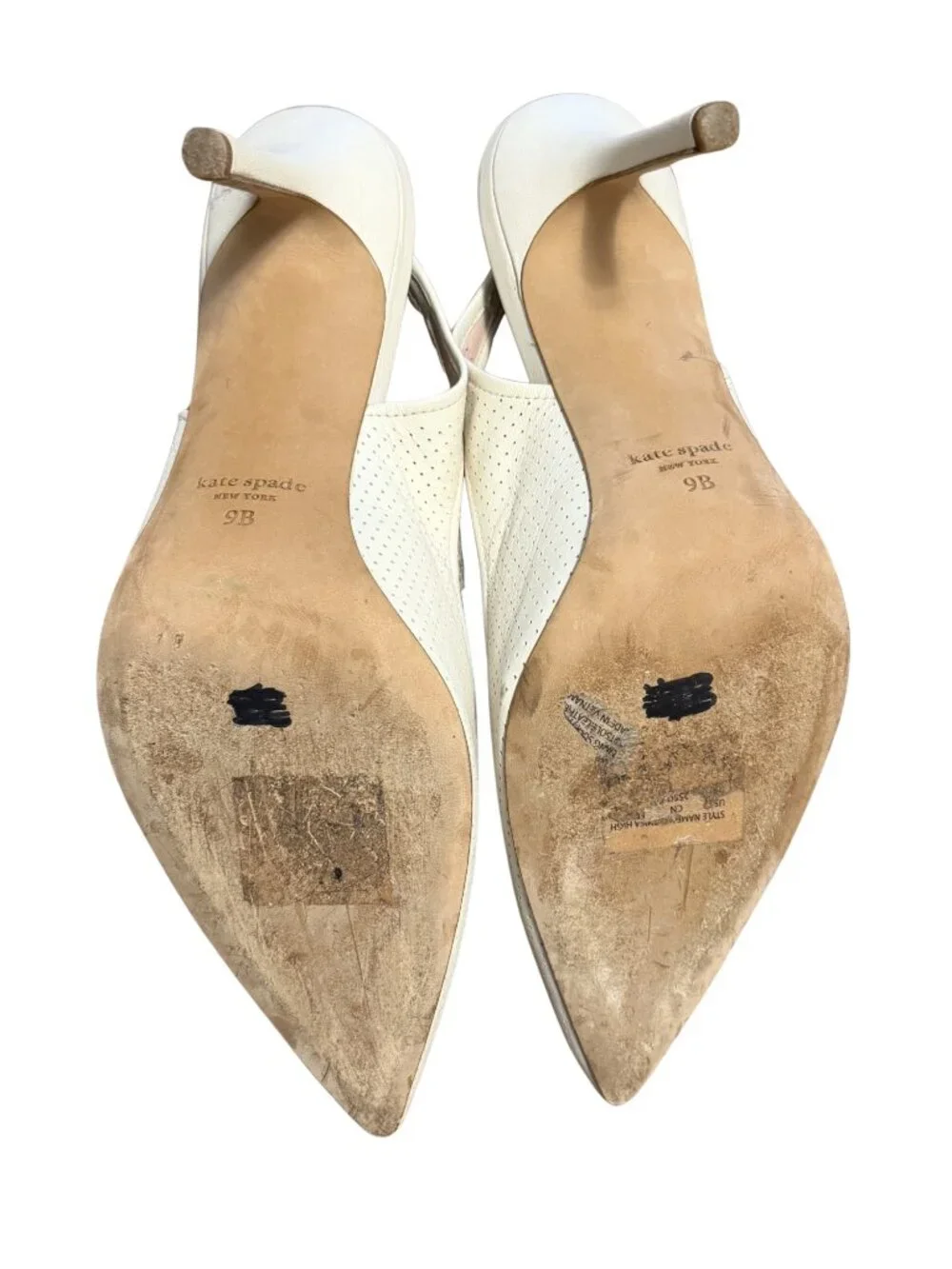 Kate Spade Veronica Slingback Pumps Stiletto Heels | Parchment White | Size 9