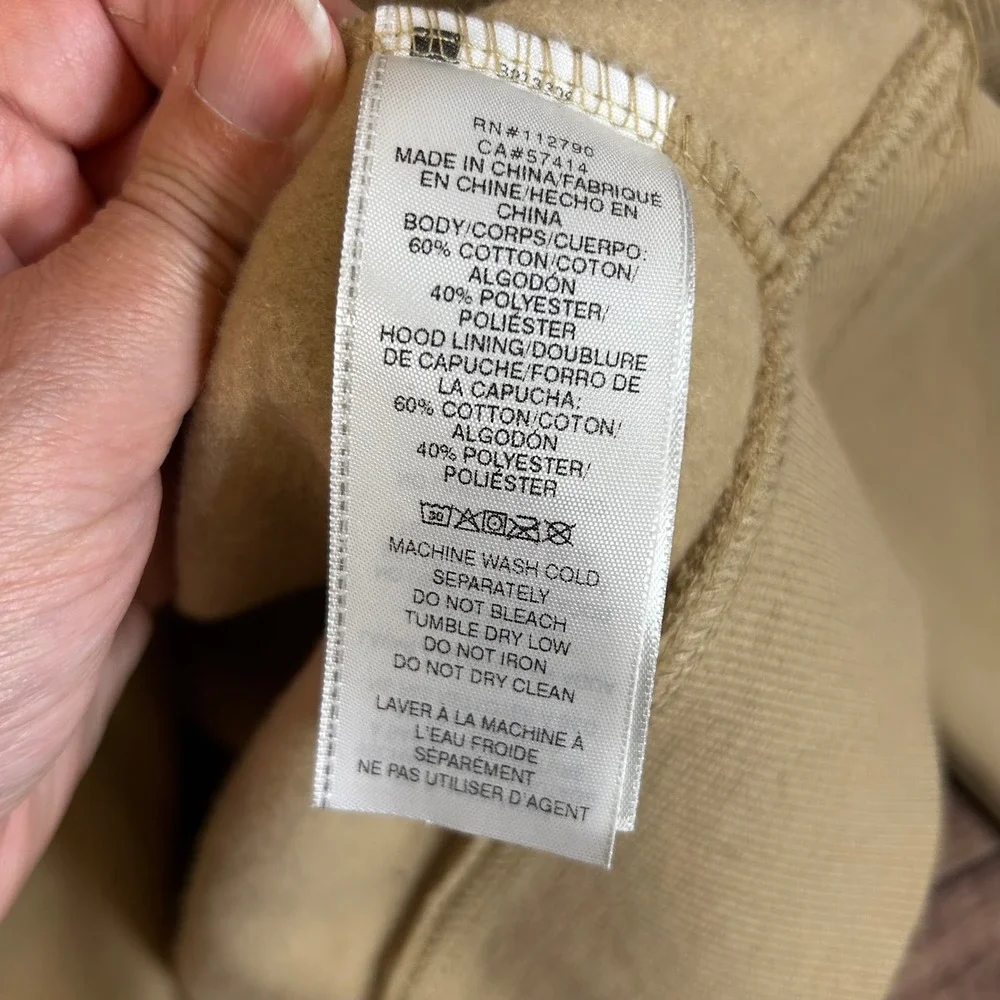 True Religion Mens True College Full Zip Hoodie Jacket Travertine Beige L NEW