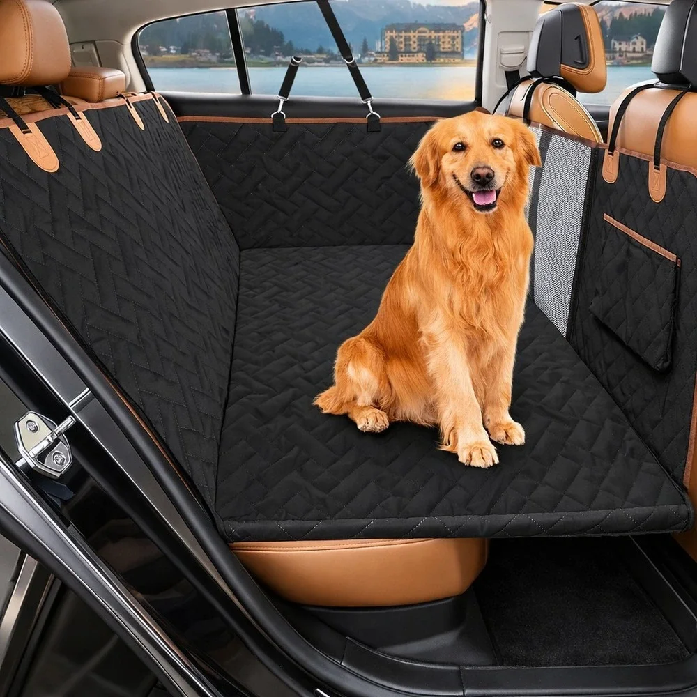 Ormmor Dog Car Seat Cover Hard Bottom Extender‎ Waterproof SUV Truck Black