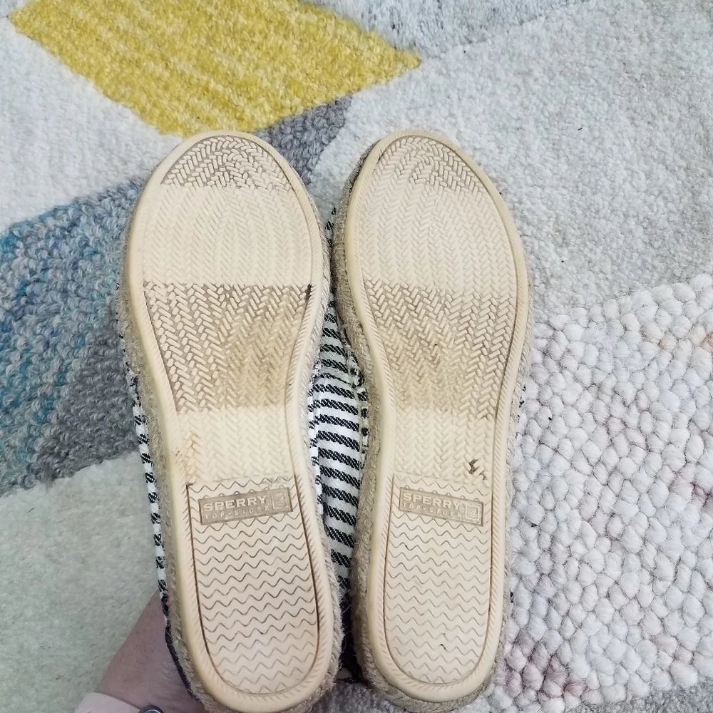 Sperry Striped Canvas Espadrille Loafers Size 7