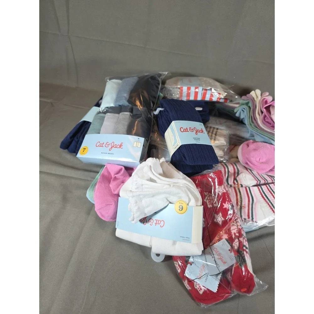Cat & Jack Socks Lot of 26 Mixed 1 Pack Of Underwear Included. 27 Units Total
