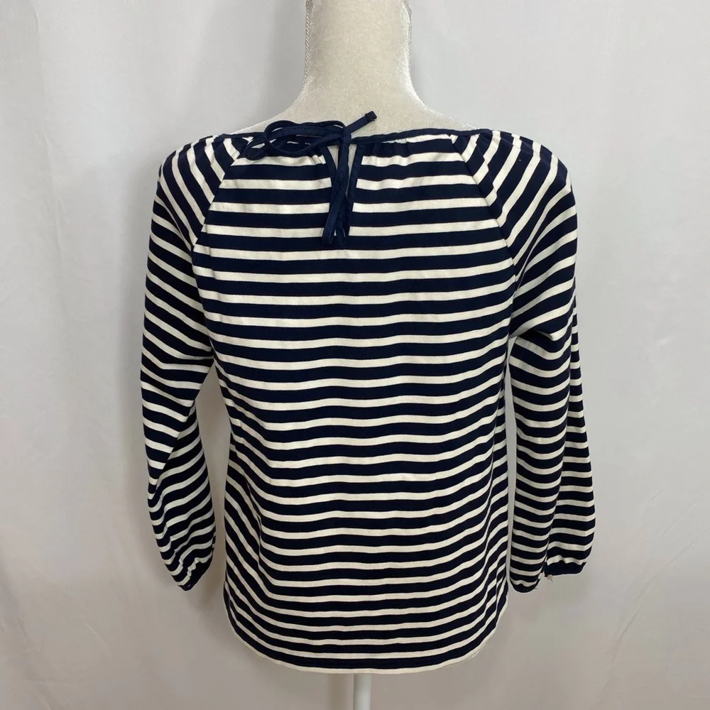 J.Crew Relaxed Striped Top Long Puff Sleeve