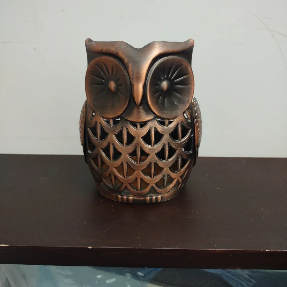 Bronze Metal Owl Soap / Candle holder
