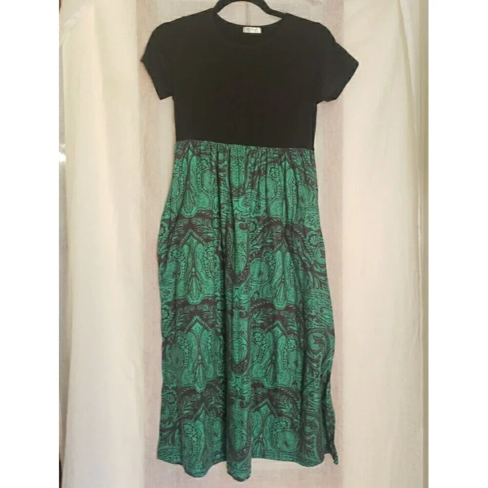 Girls Dress Holiday Party Black Green 40