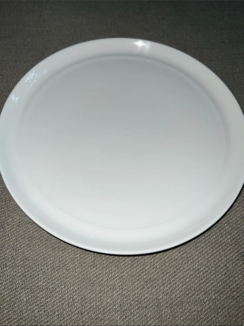 Crate & Barrel Glossy White Ceramic Dinner Plates - Set of 2