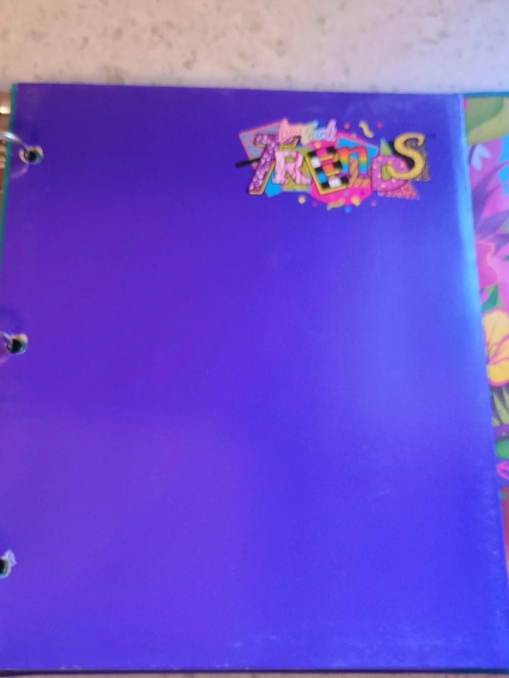 Vintage 1990s Lisa Frank Tropical Penguin 3 Ring Trapper Keeper W/ 3 Folders