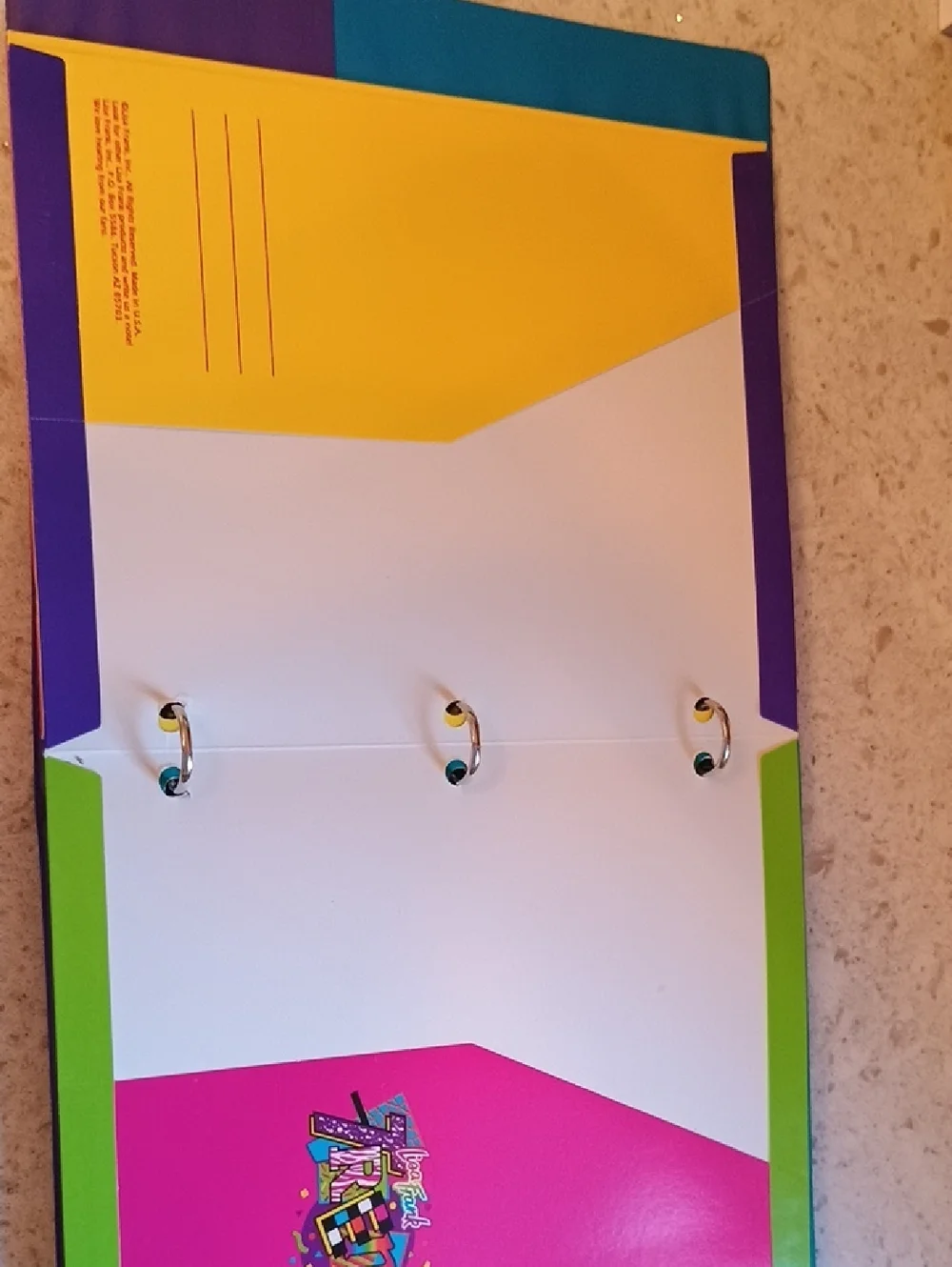 Vintage 1990s Lisa Frank Tropical Penguin 3 Ring Trapper Keeper W/ 3 Folders