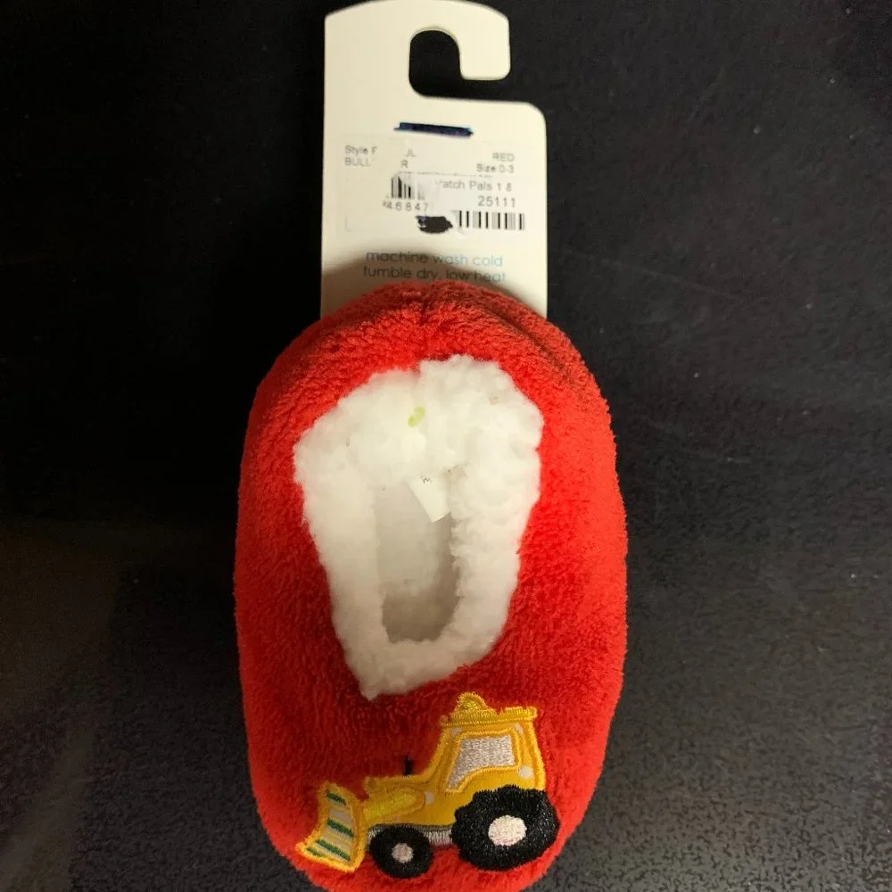 Baby Snoozies red construction slipper NEW