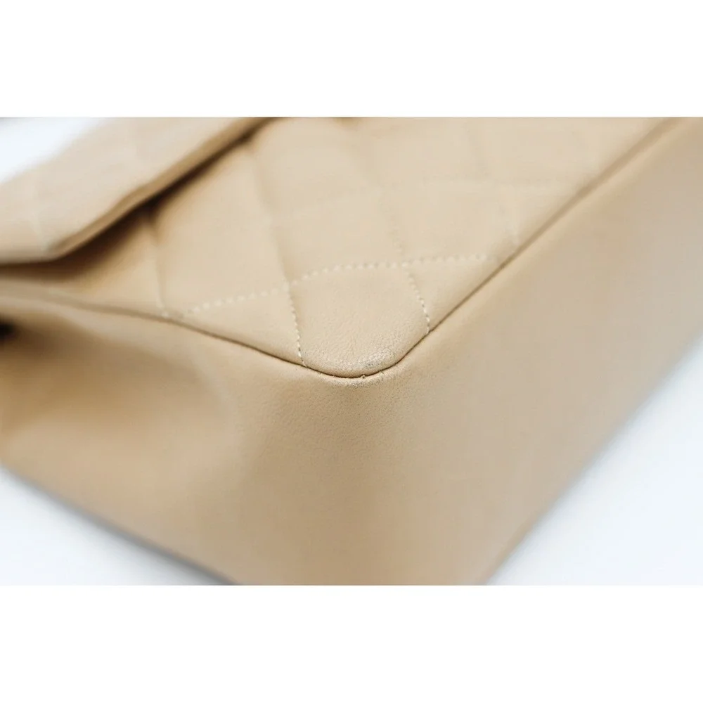 Chanel Square Beige Matalesse Top Handle Lambskin Quilted Bag