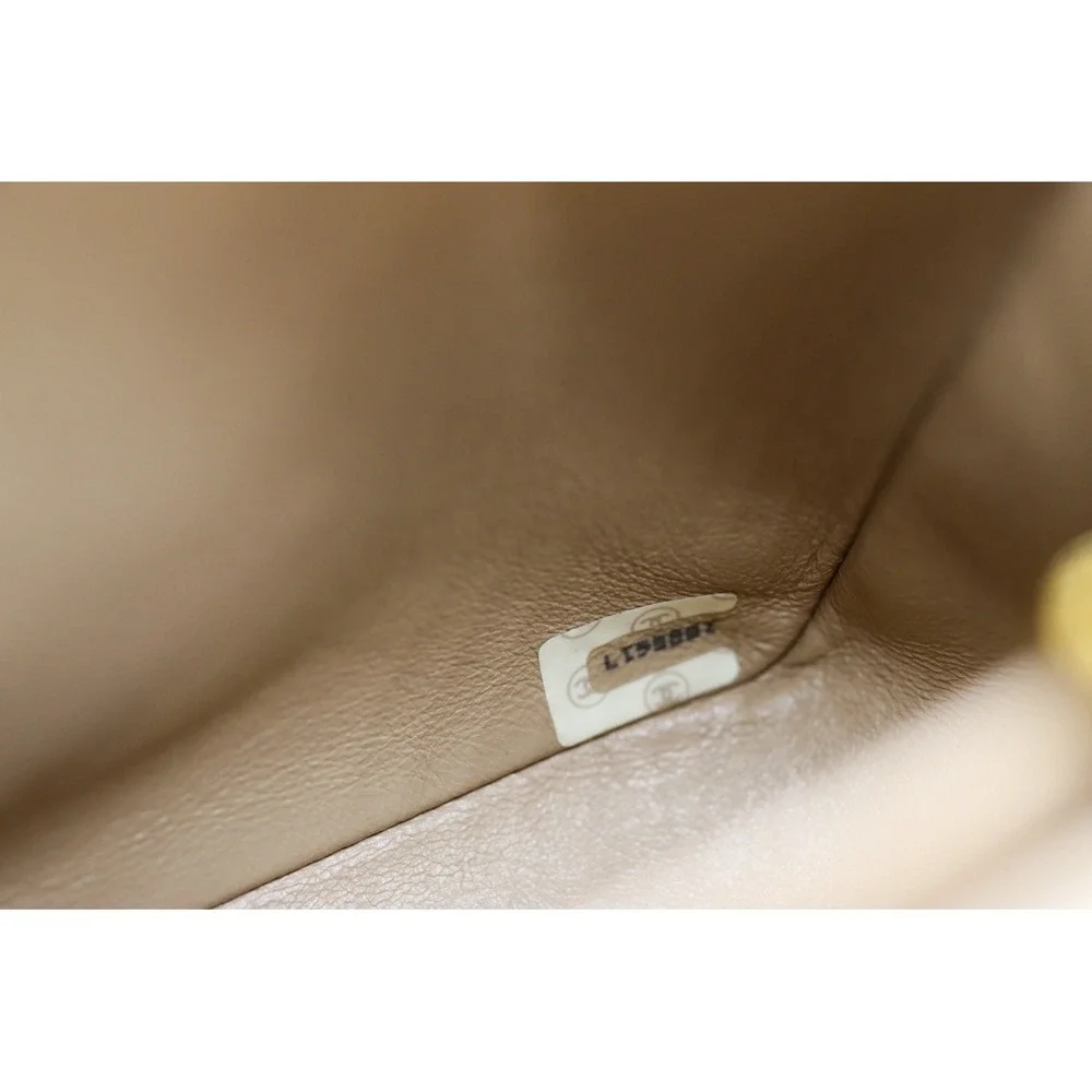 Chanel Square Beige Matalesse Top Handle Lambskin Quilted Bag