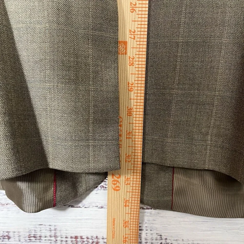 Pendleton Blazer Jacket Mens 46R Brown Glen Plaid Wool 2 Button Lined Suit Coat