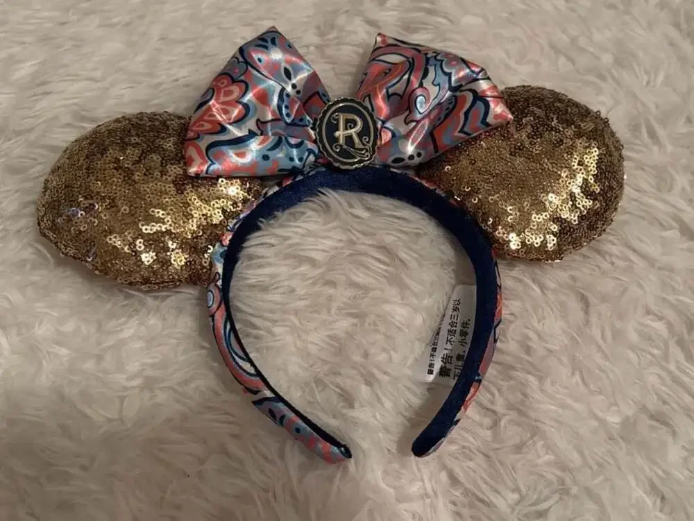 Disney Riviera Resort Grand Opening Minnie Ear Headband with Gold Sequins Disney