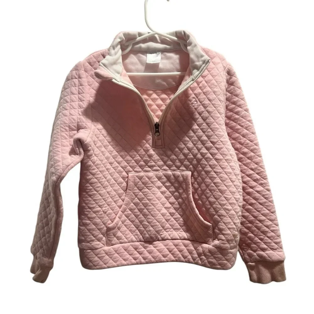 Prodoh Girls Quilted Half Zip Pullover Pink Size 10