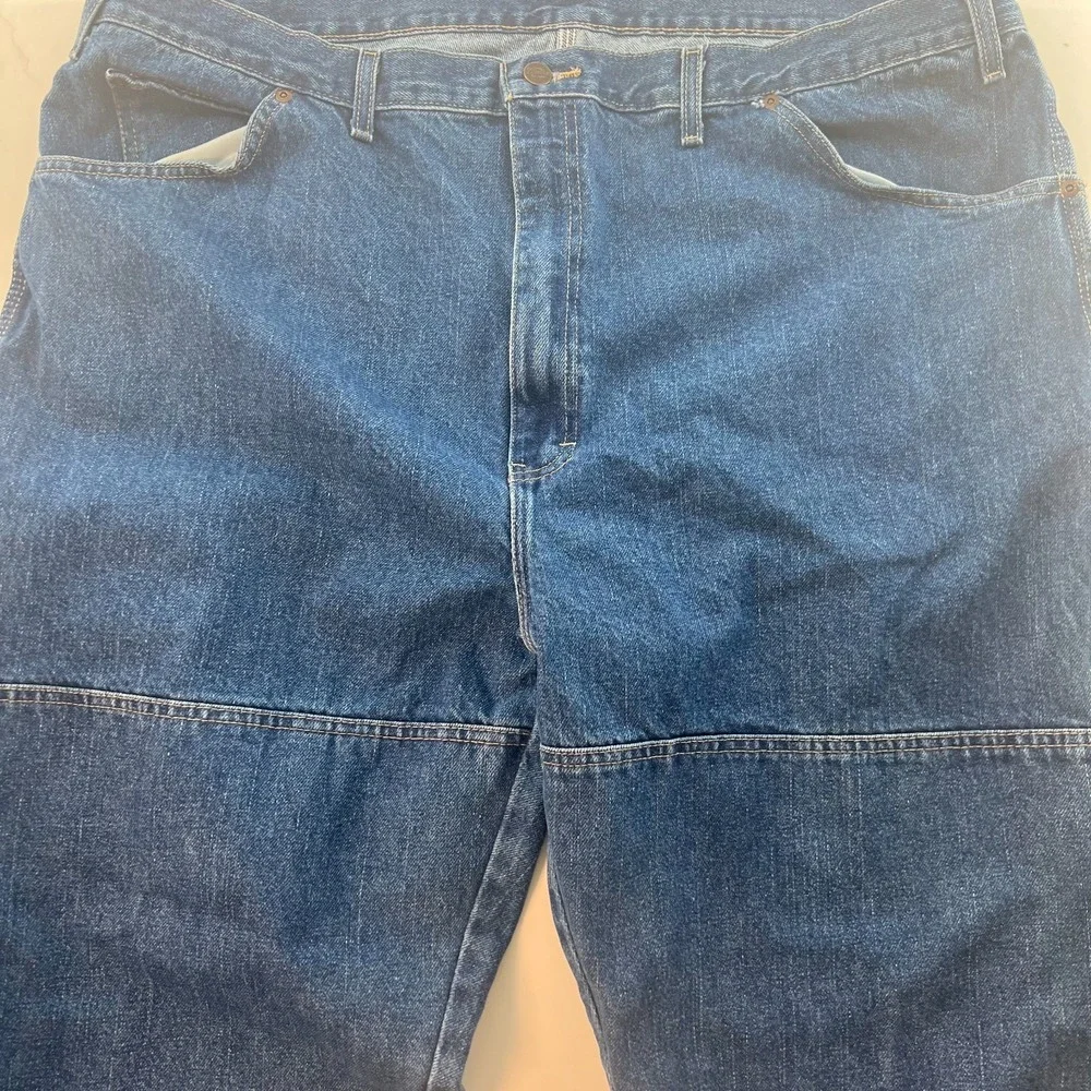 Dickies‎ Men's Carpenter Jeans 44x28 Heavy Denim Straight Wide Leg Altered READ