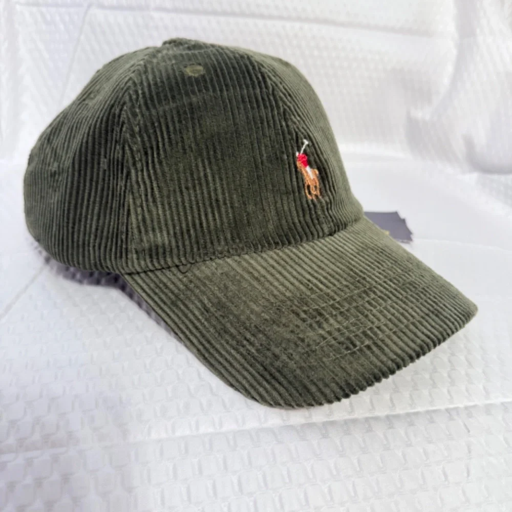 AUTHENTIC VINTAGE MEN'S POLO RALPH LAUREN GREEN CORDUROY CAP M/L EXCELLENT