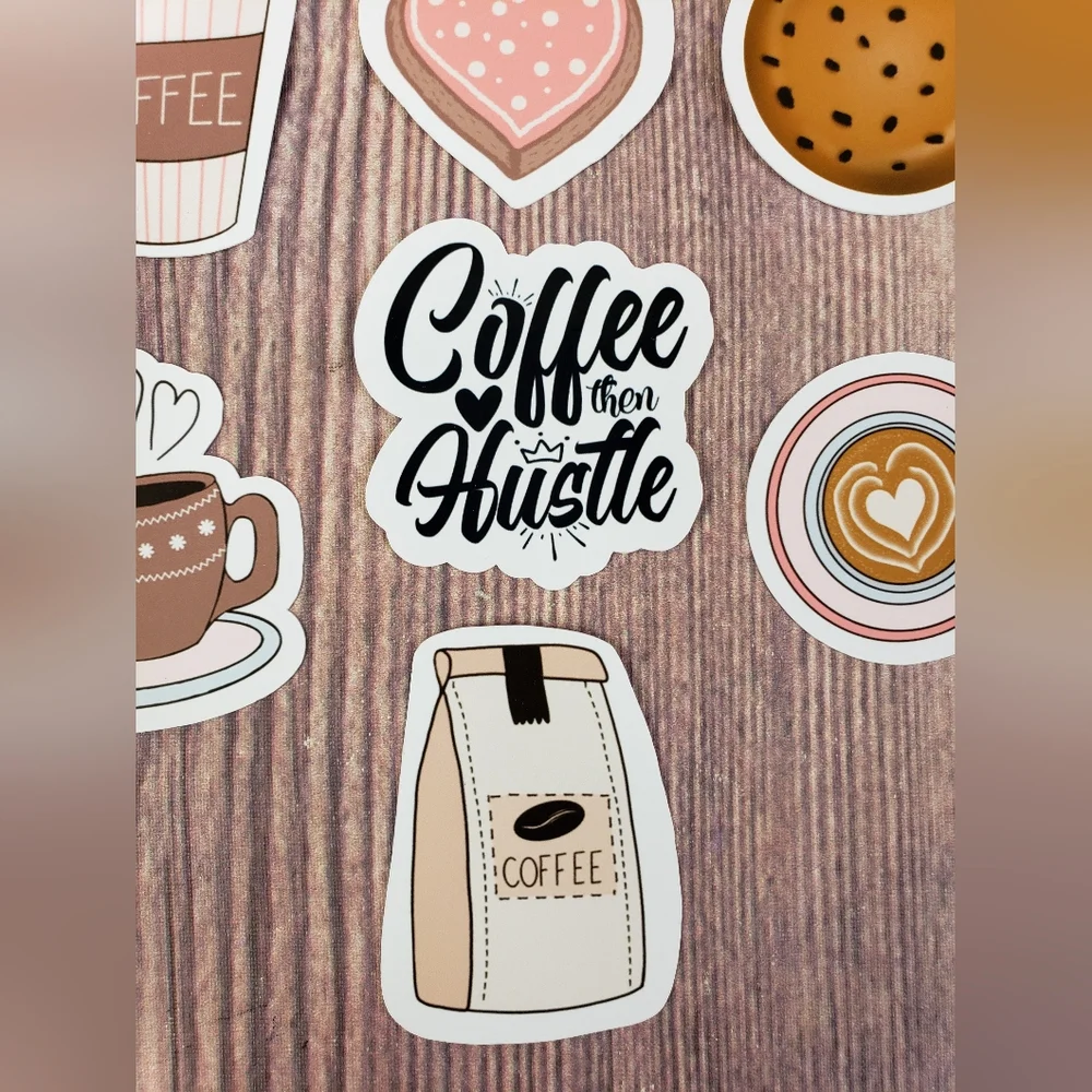 Lot of 7 Girl Boss Planner Stickers - Coffee Lover and Hustle Die Cut Stickers