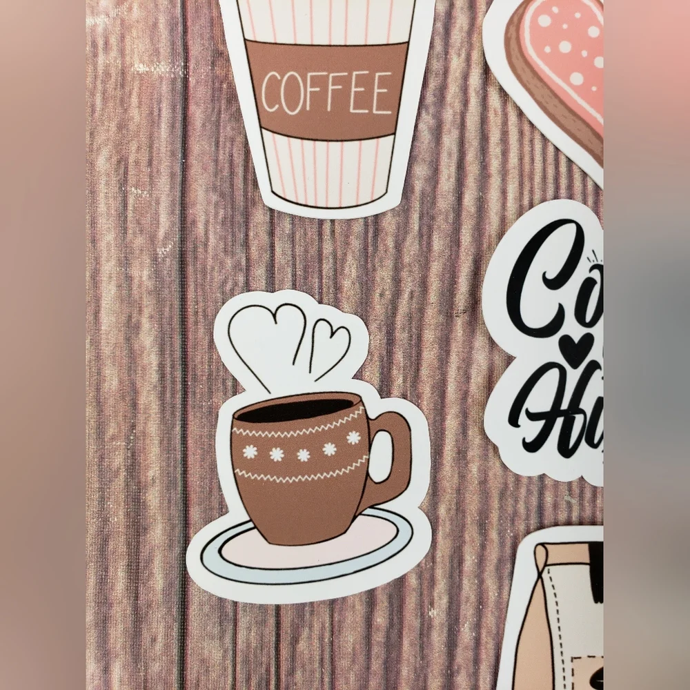 Lot of 7 Girl Boss Planner Stickers - Coffee Lover and Hustle Die Cut Stickers