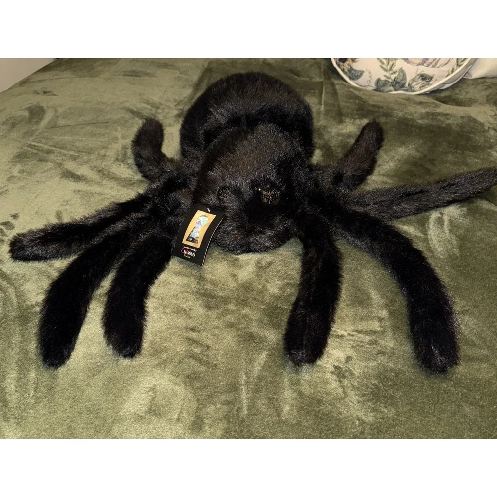 CYNTHIA ROWLEY-9x17 Oversized Faux Fur‎ Spider Accent Pillow Decor Prop New