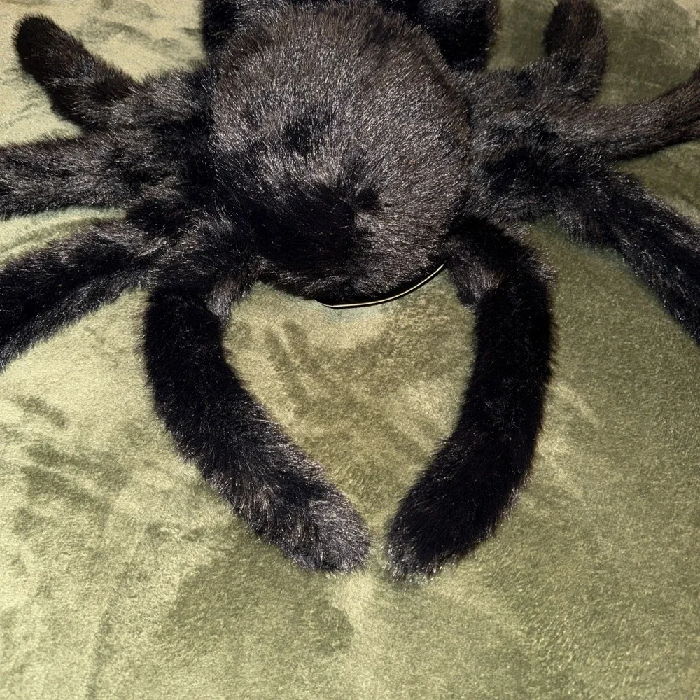 CYNTHIA ROWLEY-9x17 Oversized Faux Fur‎ Spider Accent Pillow Decor Prop New