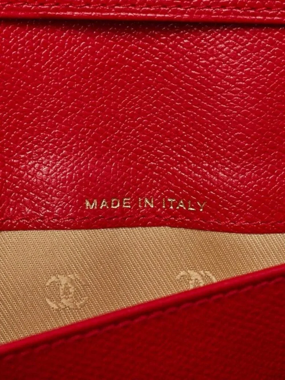 Chanel Red Grained Leather L-Double Wallet