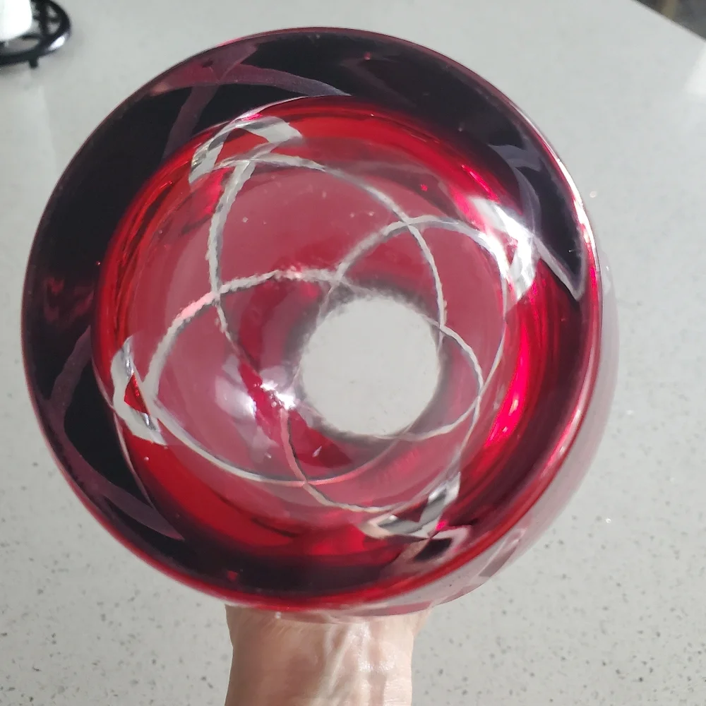 Cut to Clear RED Vase