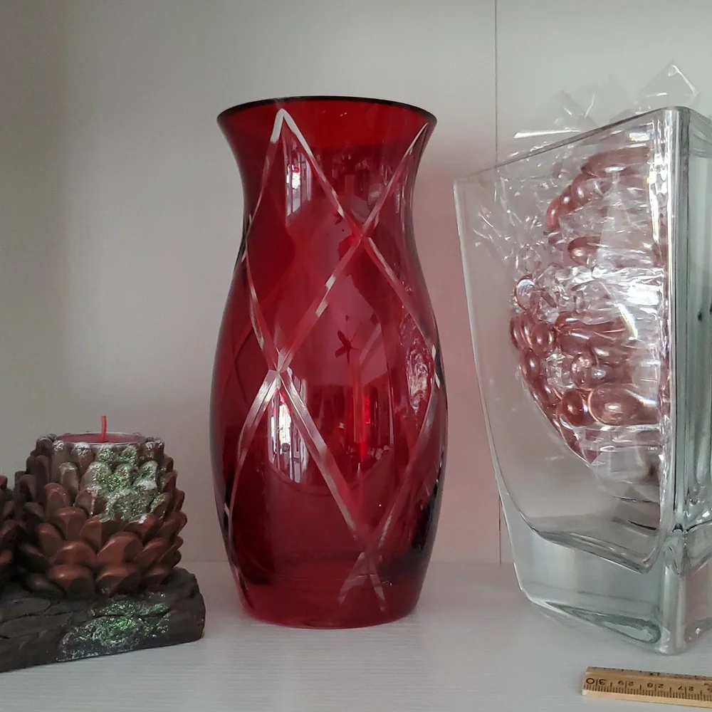 Cut to Clear RED Vase