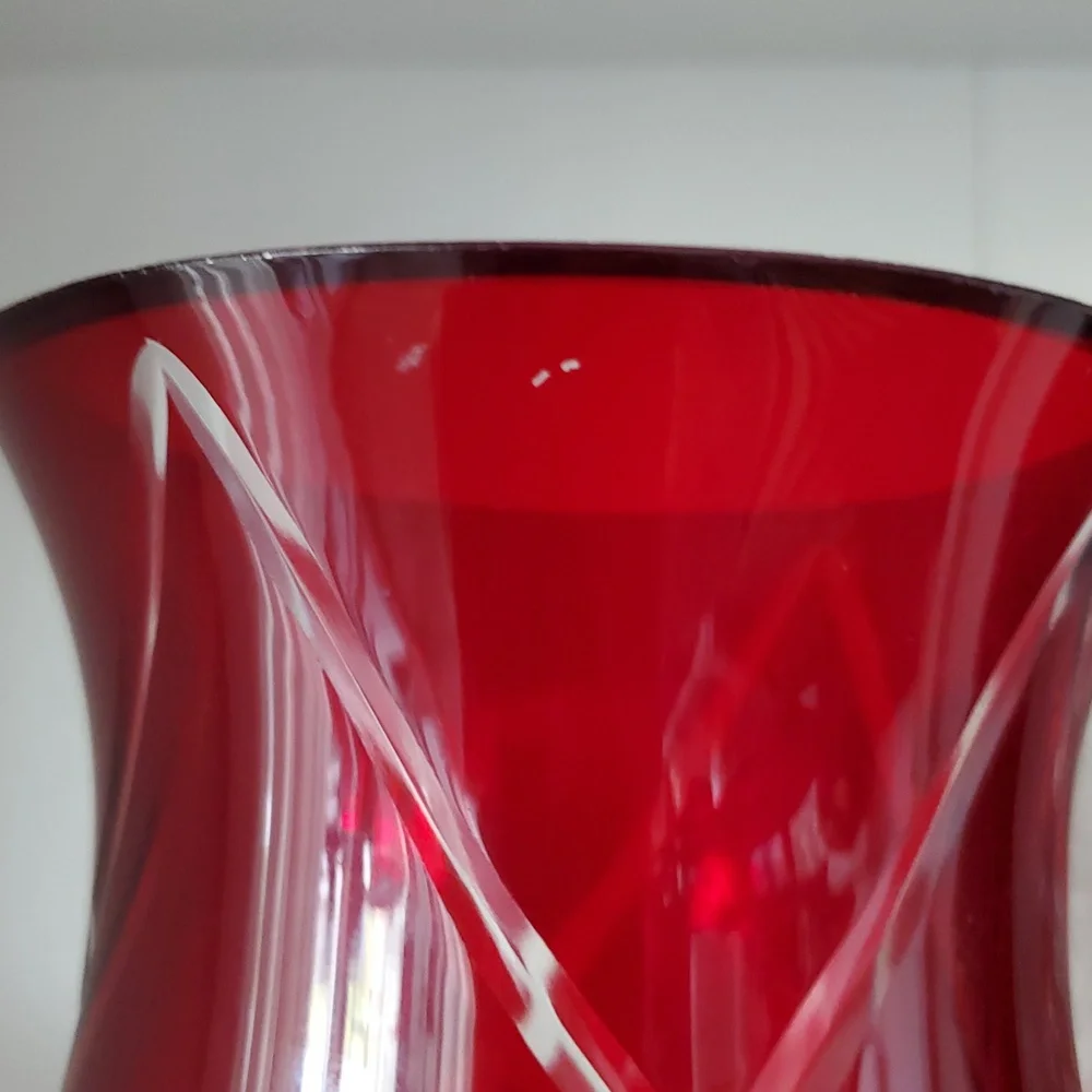 Cut to Clear RED Vase